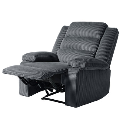 2 Set Modern Corduroy Manual Recliner Chair, Oversize Accent Chair Recliner with Wide Armrest