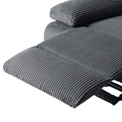 2 Set Modern Corduroy Manual Recliner Chair, Oversize Accent Chair Recliner with Wide Armrest