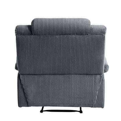 2 Set Modern Corduroy Manual Recliner Chair, Oversize Accent Chair Recliner with Wide Armrest