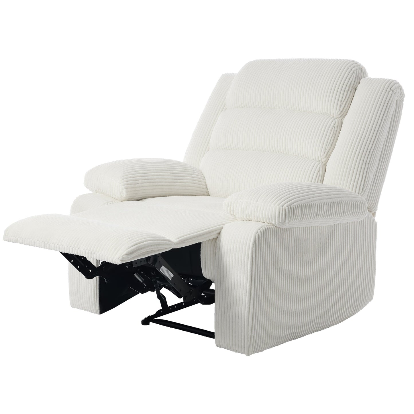 2 Set Modern Corduroy Manual Recliner Chair, Oversize Accent Chair Recliner with Wide Armrest