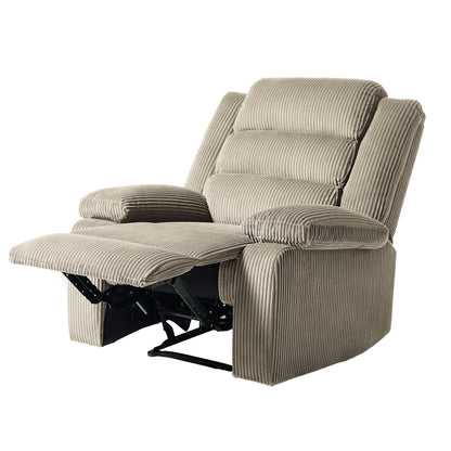 2 Set Modern Corduroy Manual Recliner Chair, Oversize Accent Chair Recliner with Wide Armrest