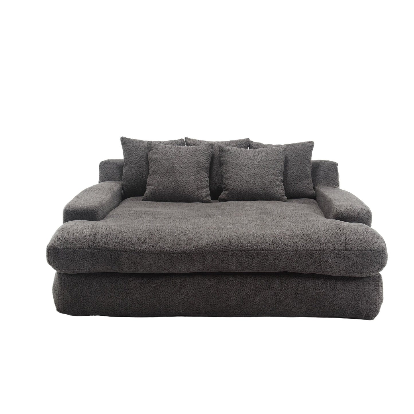 2-seater lazy sofa With 5 back pillows,Comfy Sofa- Deep Seat Couch for Living Room