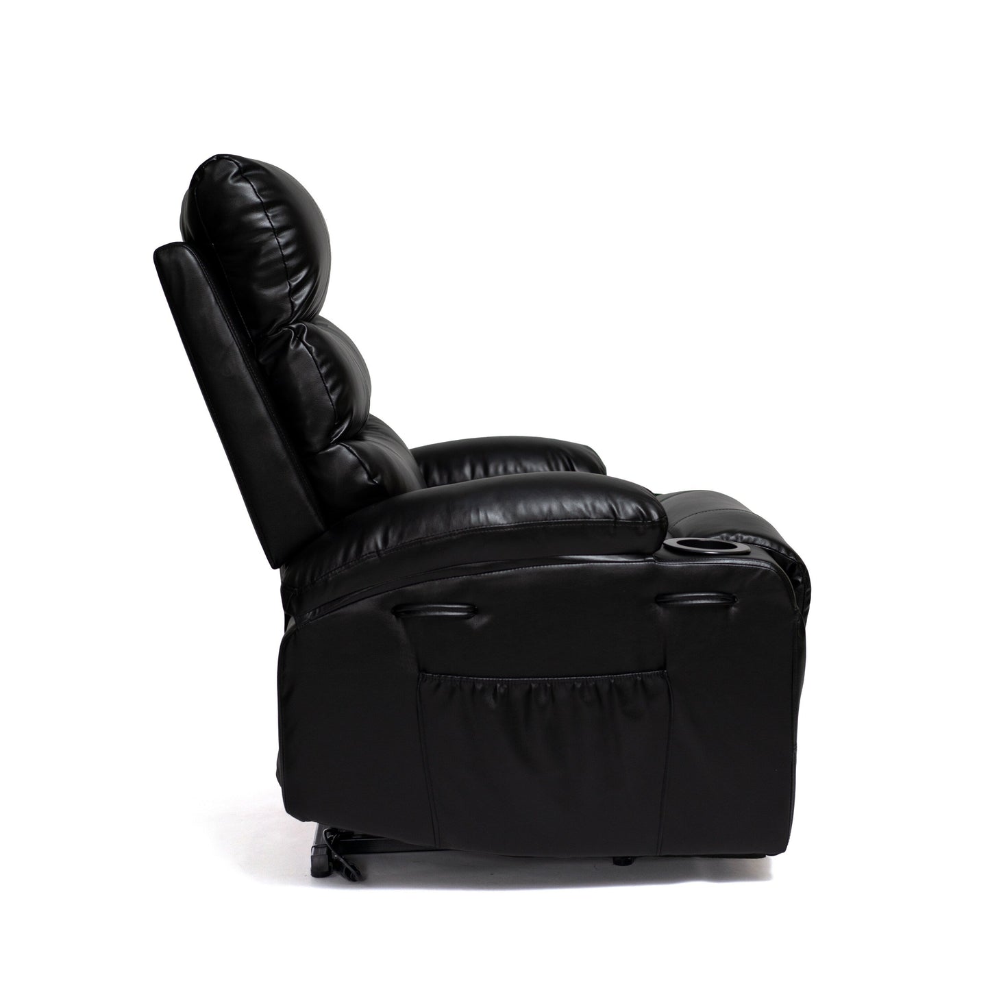 21 inch Seat Width Large Electric Power Lift Recliner for Elderly 8 Point Massage Lumbar Heat Remote Side Pockets Cup Holders