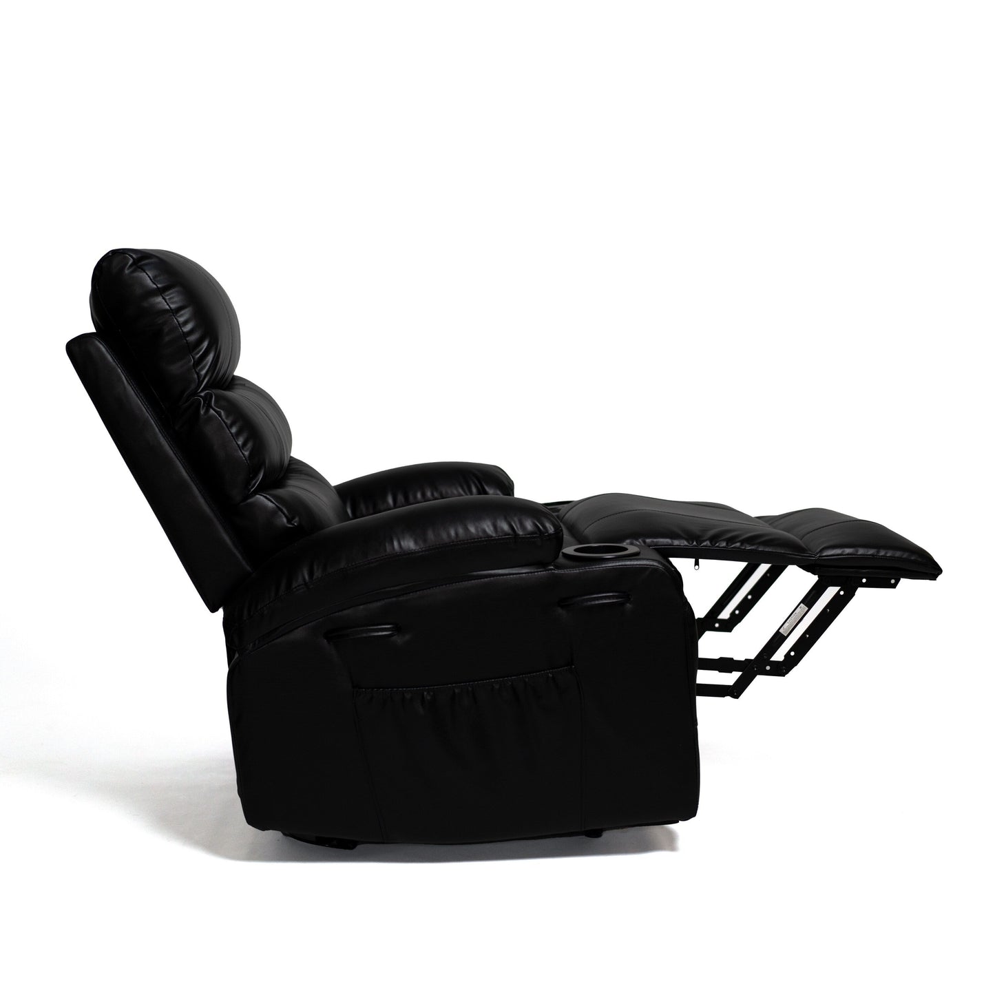 21 inch Seat Width Large Electric Power Lift Recliner for Elderly 8 Point Massage Lumbar Heat Remote Side Pockets Cup Holders