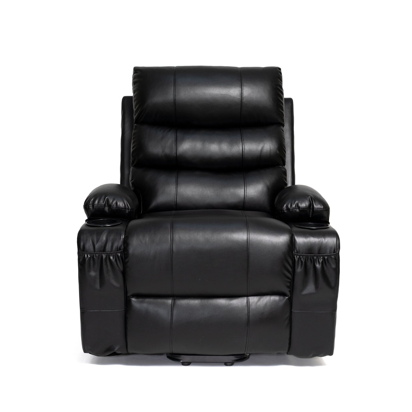 21 inch Seat Width Large Electric Power Lift Recliner for Elderly 8 Point Massage Lumbar Heat Remote Side Pockets Cup Holders
