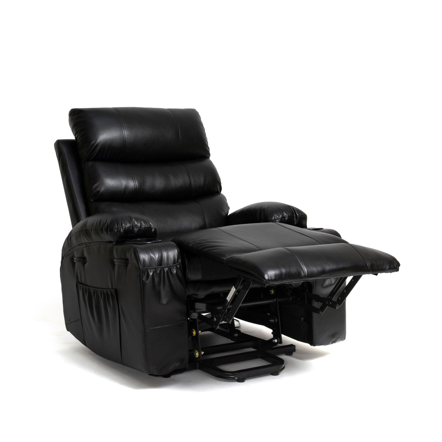 21W Large Size Electric Power Lift Recliner,8 Point Vibration Massage And Lumber Heat,Remote Control,Side Pockets,Cup Holders