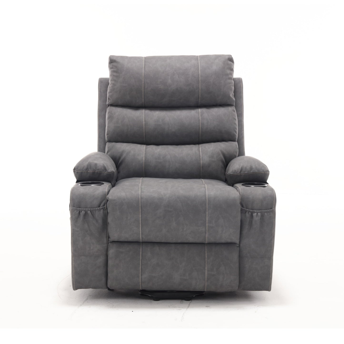 21W Large Size Electric Power Lift Recliner,8 Point Vibration Massage And Lumber Heat,Remote Control,Side Pockets,Cup Holders