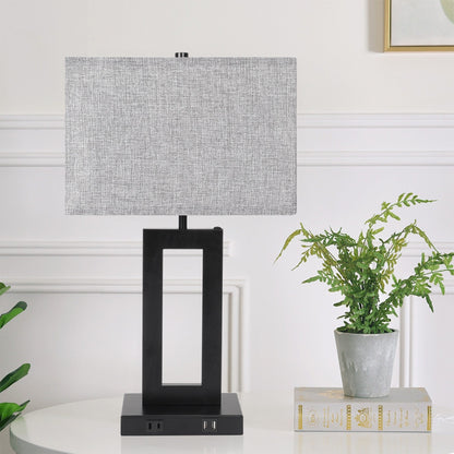 22 Gray USB Table Lamp Set With Touch Control
