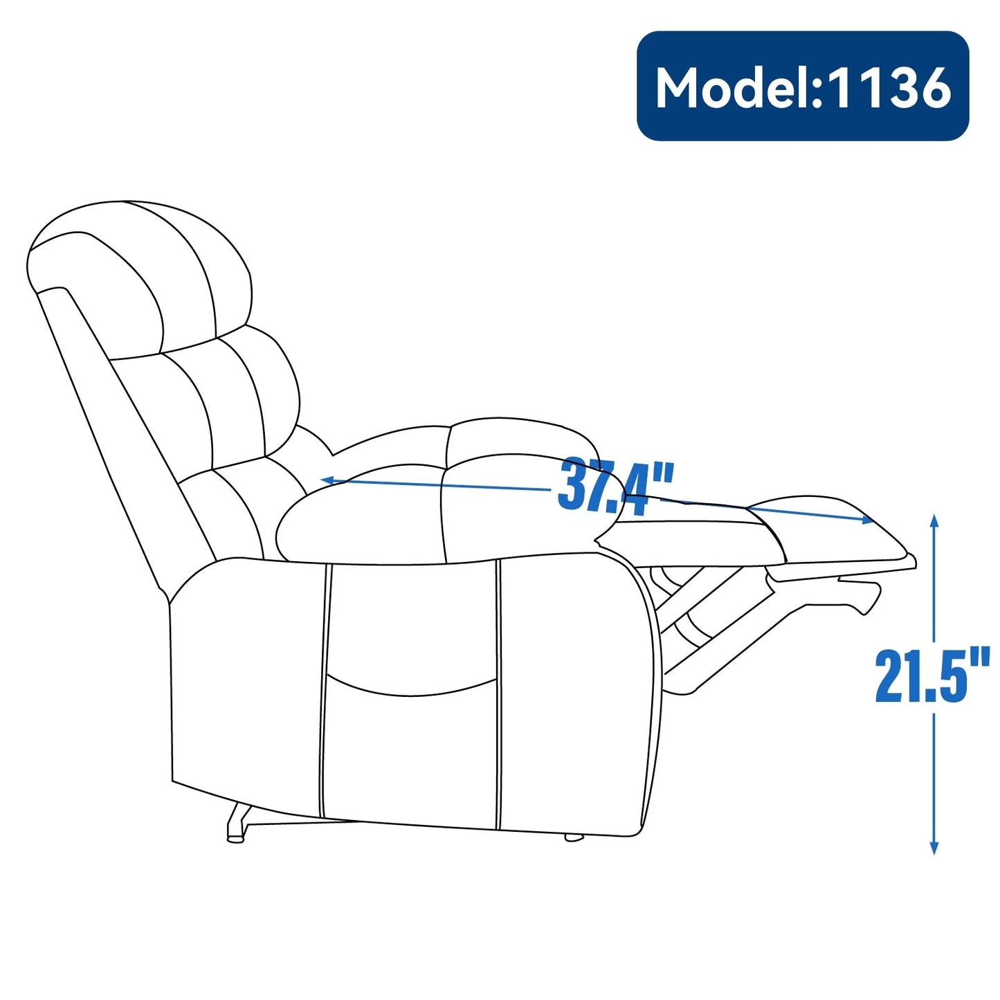 High Back Large Size Chenille Power Lift Recliner Chair