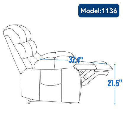 High Back Large Size Chenille Power Lift Recliner Chair