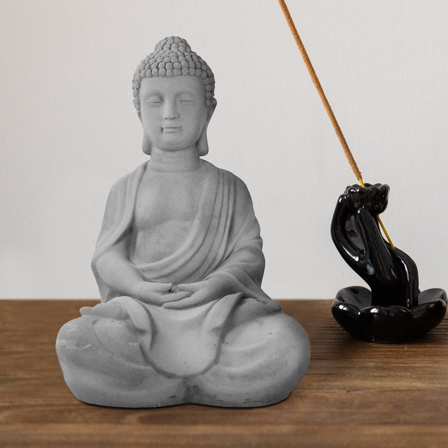 25.6-in. Lightweight Concrete Meditating Buddha Statue