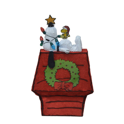 26 Peanuts 3D LED Pre-lit Yard Art Snoopy on Dog House with Star
