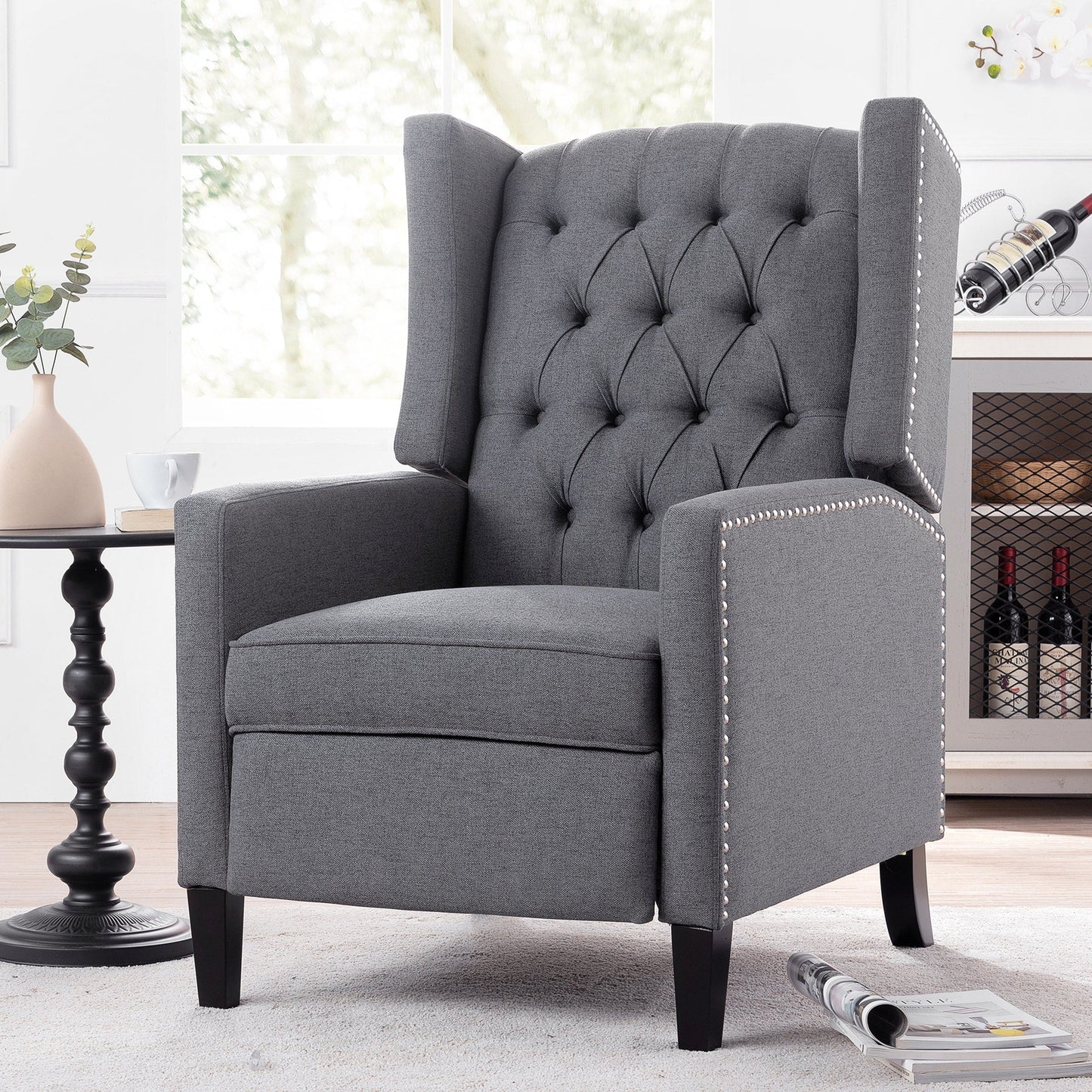27.16 Wide Fabric Manual Wing Chair Recliner