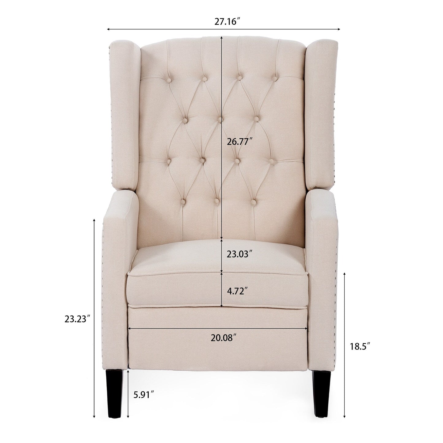 27.16 Wide Manual Wing Chair Recliner