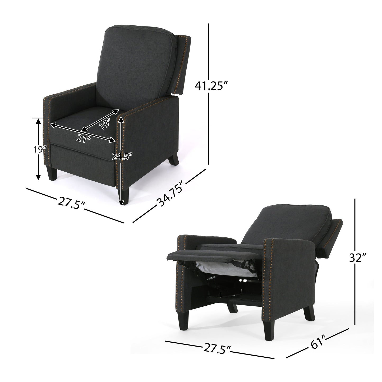 27.5 Wide Manual Standard Recliner