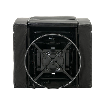 270 Degree Swivel PU Leather Power Recliner Individual Seat Home Theater Recliner with Comforable Backrest, Tray Table