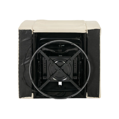270 Degree Swivel PU Leather Power Recliner Individual Seat Home Theater Recliner with Comforable Backrest, Tray Table