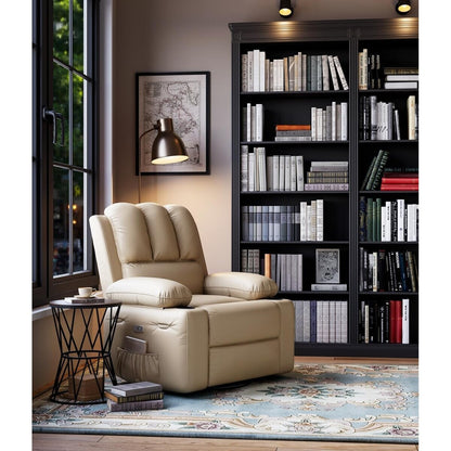 27'' Oversized360° Swivel Recliner Chairs with Heat and Massage