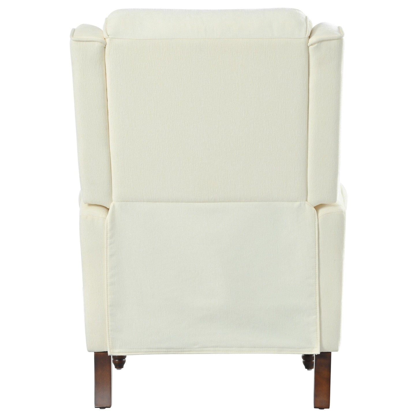 29.75 Push Back Recliner Chair Upholstered Recliner Armchair with Classic Wing Back and Solid Gourd-shaped Wooden Legs