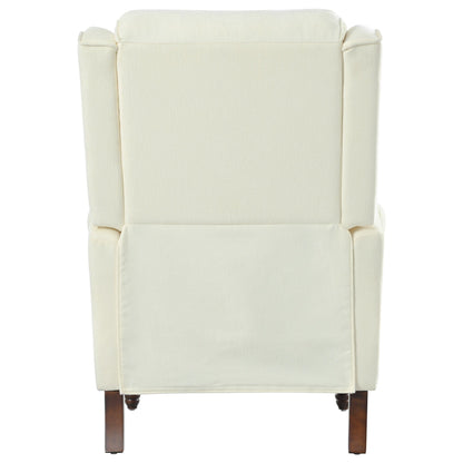 29.75 Push Back Recliner Chair Upholstered Recliner Armchair with Classic Wing Back and Solid Gourd-shaped Wooden Legs