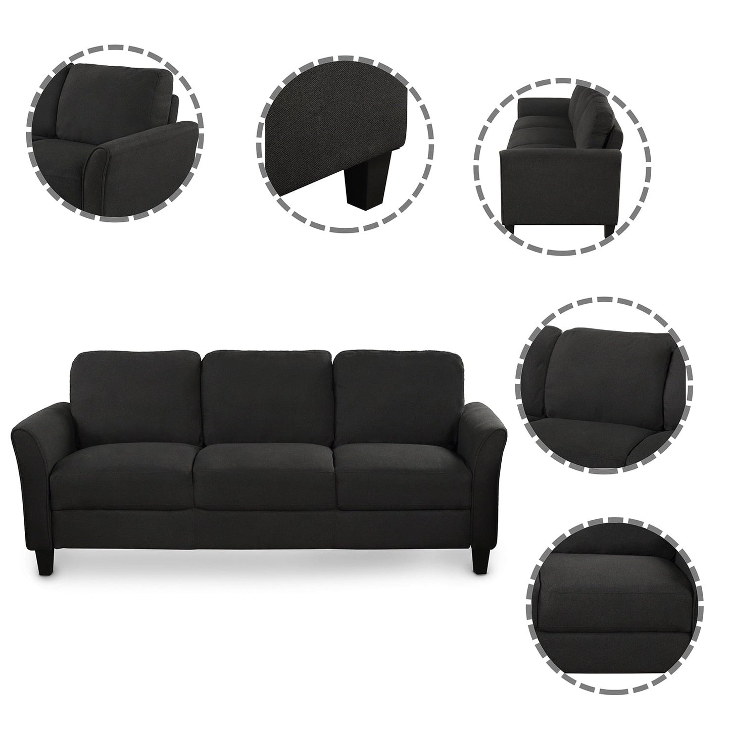 Linen Fabric 3-Seater Sofa
