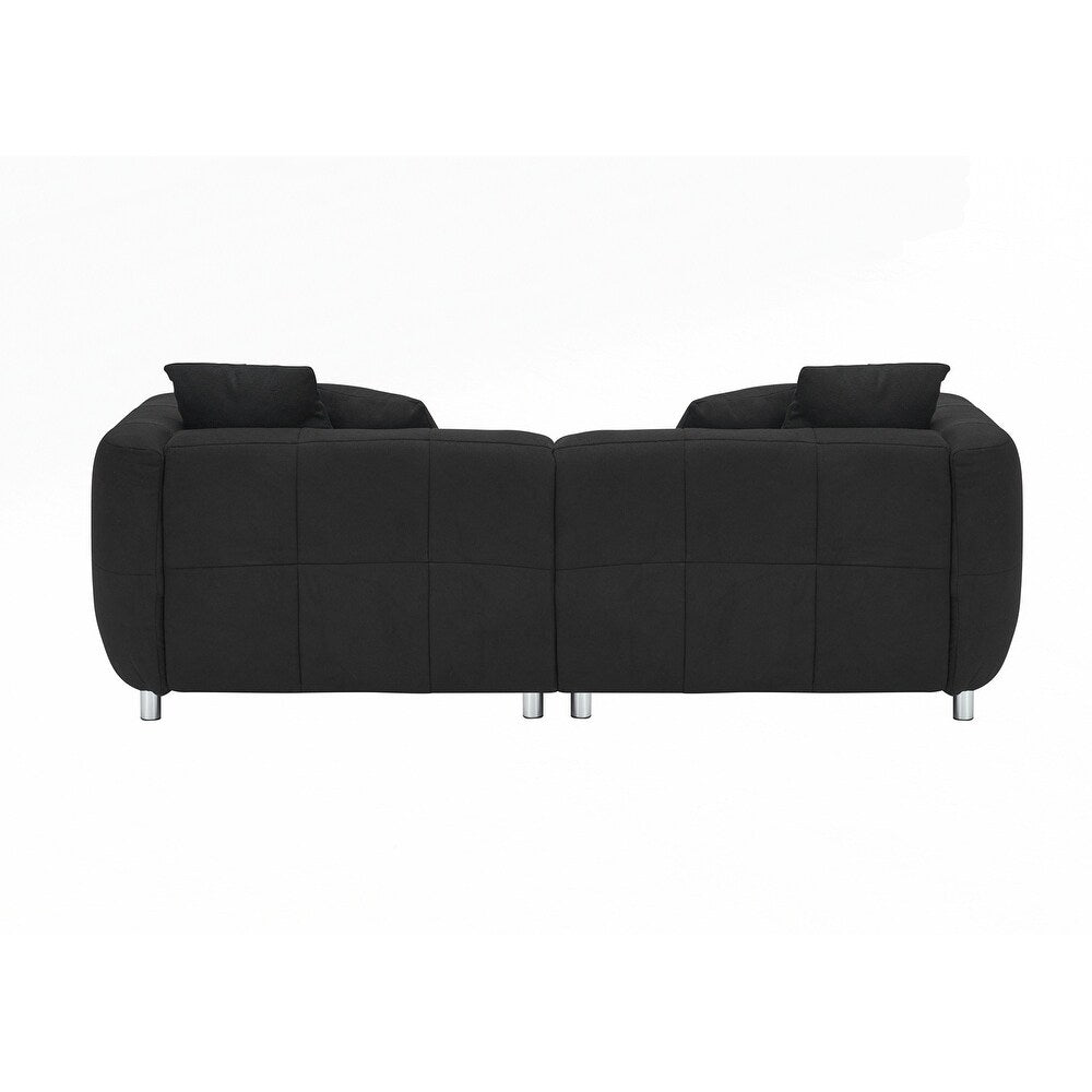 3 Seater Sofa Solid Wood Frame Couch with 4 Pillows
