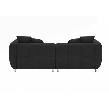 3 Seater Sofa Solid Wood Frame Couch with 4 Pillows
