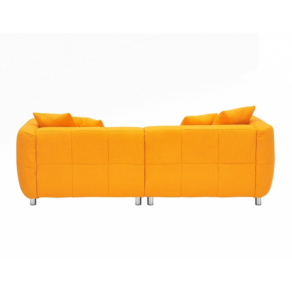 3 Seater Sofa Solid Wood Frame Couch with 4 Pillows