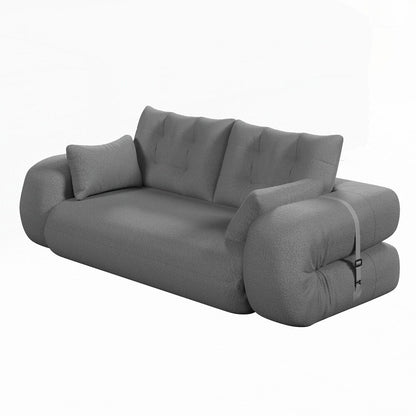 3-in-1 Teddy Fabric Foam-Filled Sleeper Sofa Bed