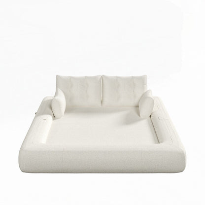 3-in-1 Teddy Fabric Foam-Filled Sleeper Sofa Bed