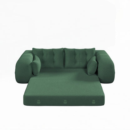 3-in-1 Teddy Fabric Foam-Filled Sleeper Sofa Bed