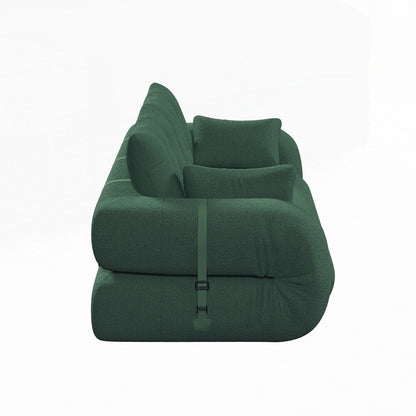 3-in-1 Teddy Fabric Foam-Filled Sleeper Sofa Bed