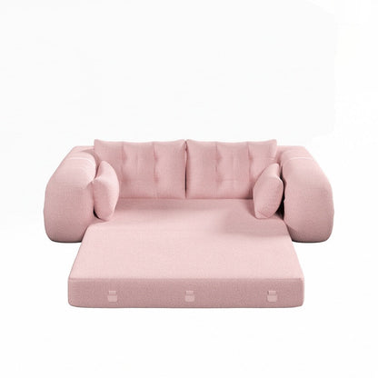 3-in-1 Teddy Fabric Foam-Filled Sleeper Sofa Bed