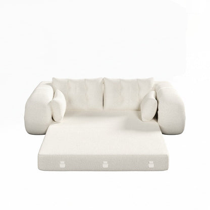 3-in-1 Teddy Fabric Foam-Filled Sleeper Sofa Bed