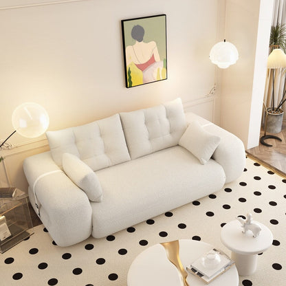 3-in-1 Teddy Fabric Foam-Filled Sleeper Sofa Bed