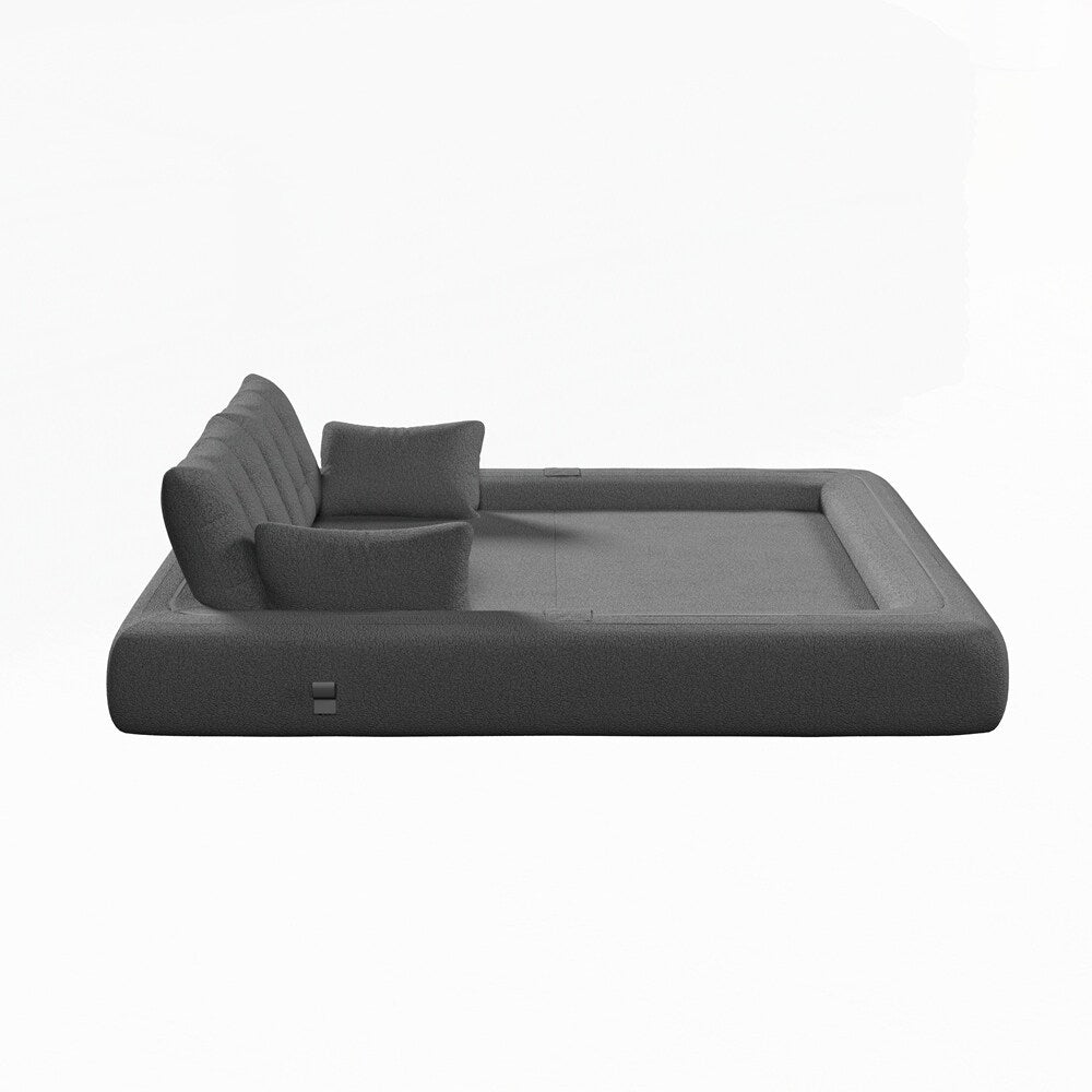 3-in-1 Teddy Fabric Foam-Filled Sleeper Sofa Bed