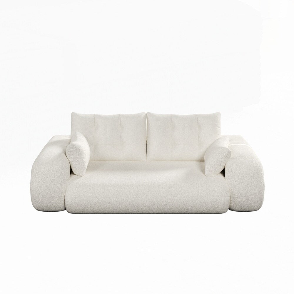 3-in-1 Teddy Fabric Foam-Filled Sleeper Sofa Bed