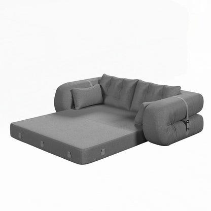 3-in-1 Teddy Fabric Foam-Filled Sleeper Sofa Bed