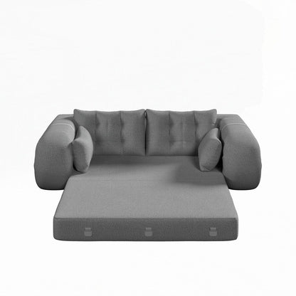 3-in-1 Teddy Fabric Foam-Filled Sleeper Sofa Bed