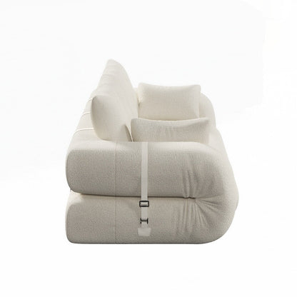 3-in-1 Teddy Fabric Foam-Filled Sleeper Sofa Bed
