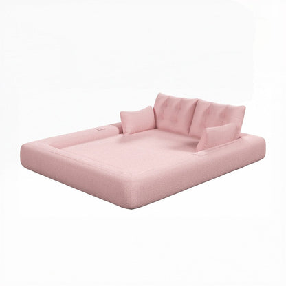 3-in-1 Teddy Fabric Foam-Filled Sleeper Sofa Bed