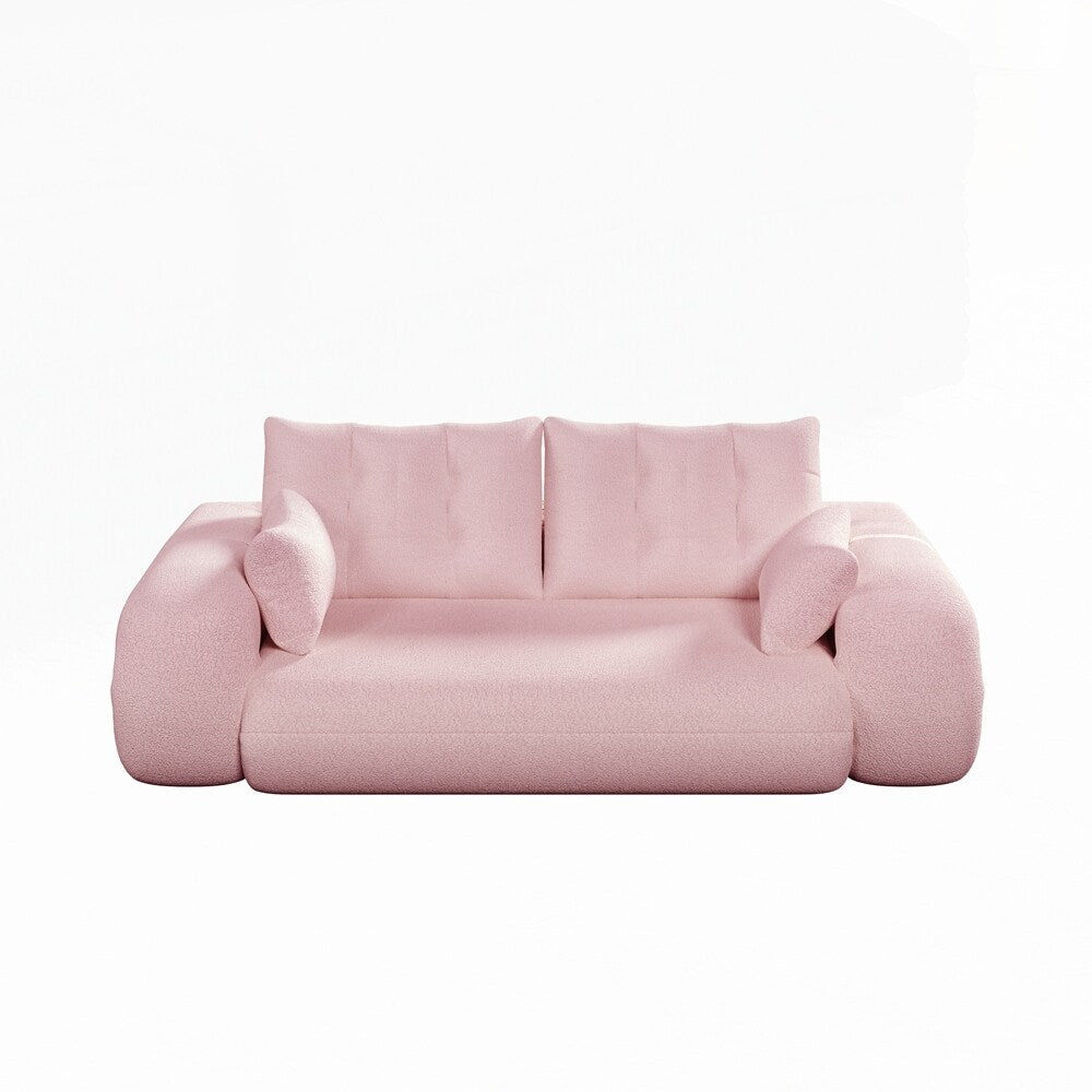 3-in-1 Teddy Fabric Foam-Filled Sleeper Sofa Bed