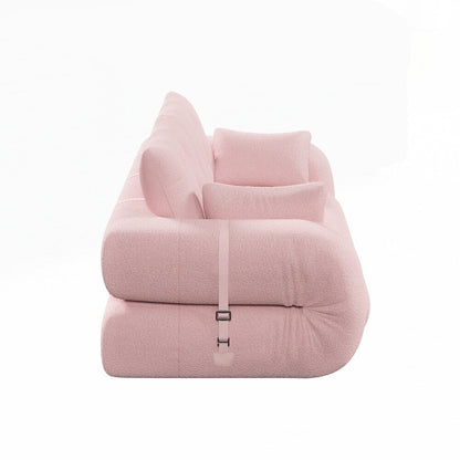 3-in-1 Teddy Fabric Foam-Filled Sleeper Sofa Bed