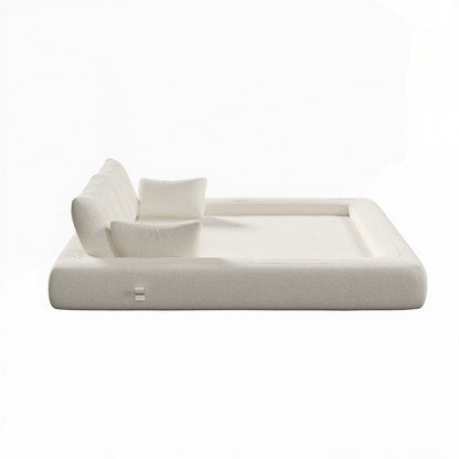 3-in-1 Teddy Fabric Foam-Filled Sleeper Sofa Bed