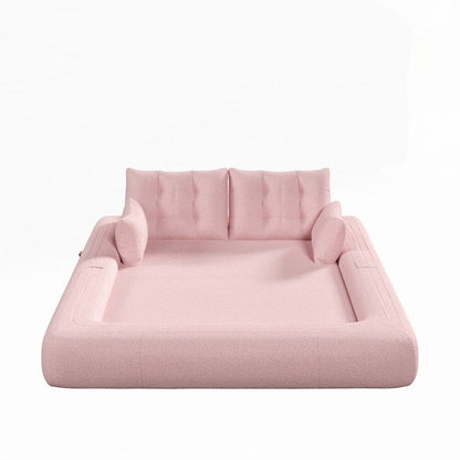 3-in-1 Teddy Fabric Foam-Filled Sleeper Sofa Bed