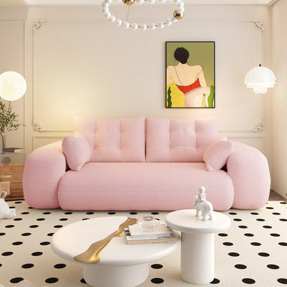 3-in-1 Teddy Fabric Foam-Filled Sleeper Sofa Bed