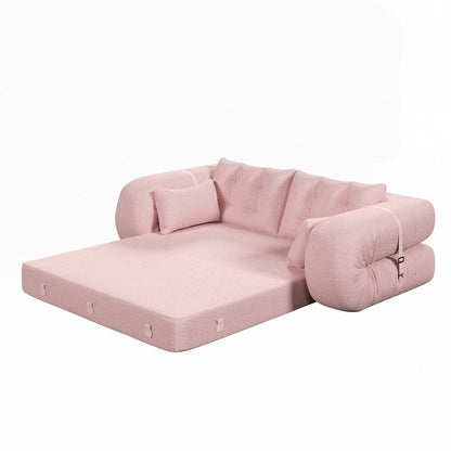 3-in-1 Teddy Fabric Foam-Filled Sleeper Sofa Bed