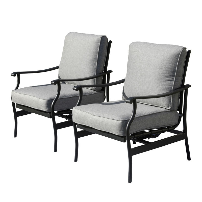 Patio Festival 4-Piece Metal Outdoor Loveseat Conversation Set