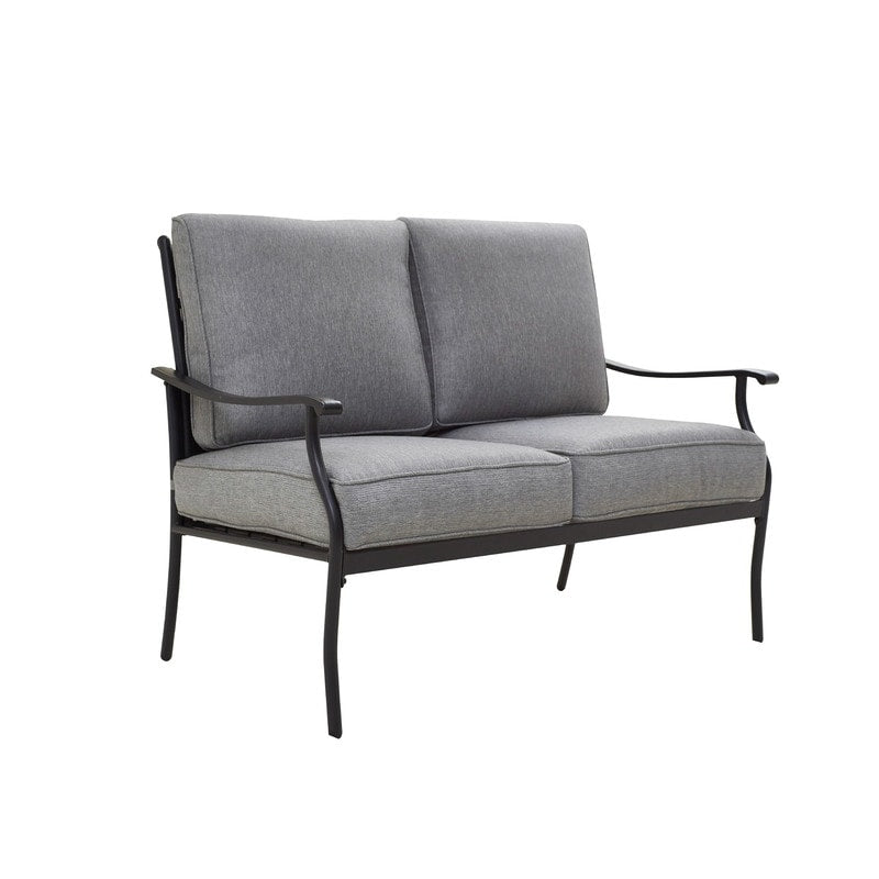 Patio Festival 4-Piece Metal Outdoor Loveseat Conversation Set