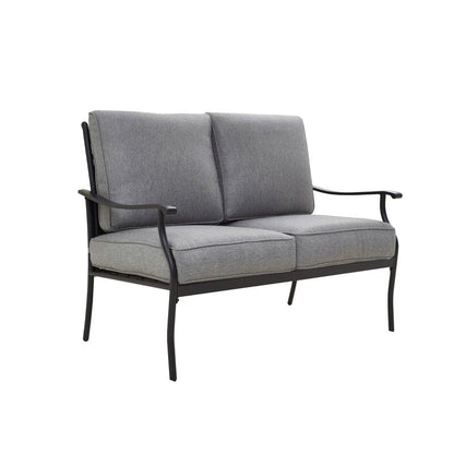 Patio Festival 4-Piece Metal Outdoor Loveseat Conversation Set